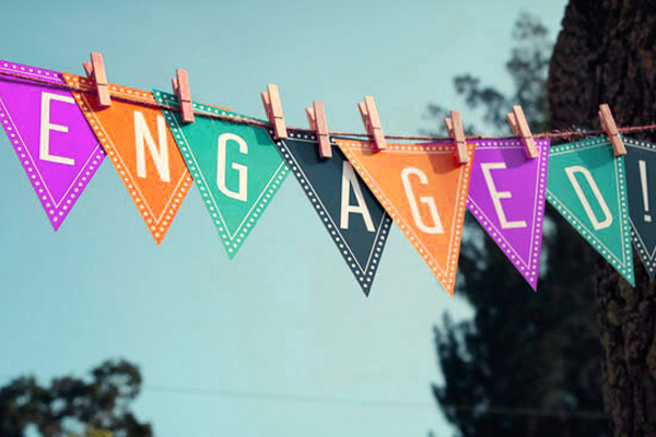 Engagement Party Decoration - Multicolored Flag Pennants