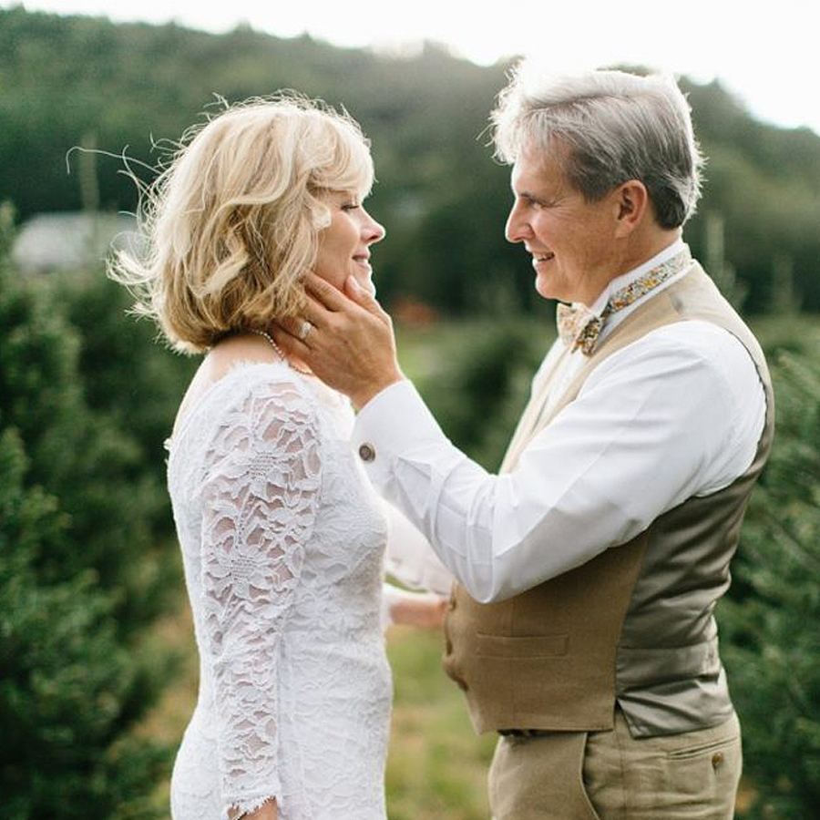 Bridal Style For Older Brides - Older Couple Outside